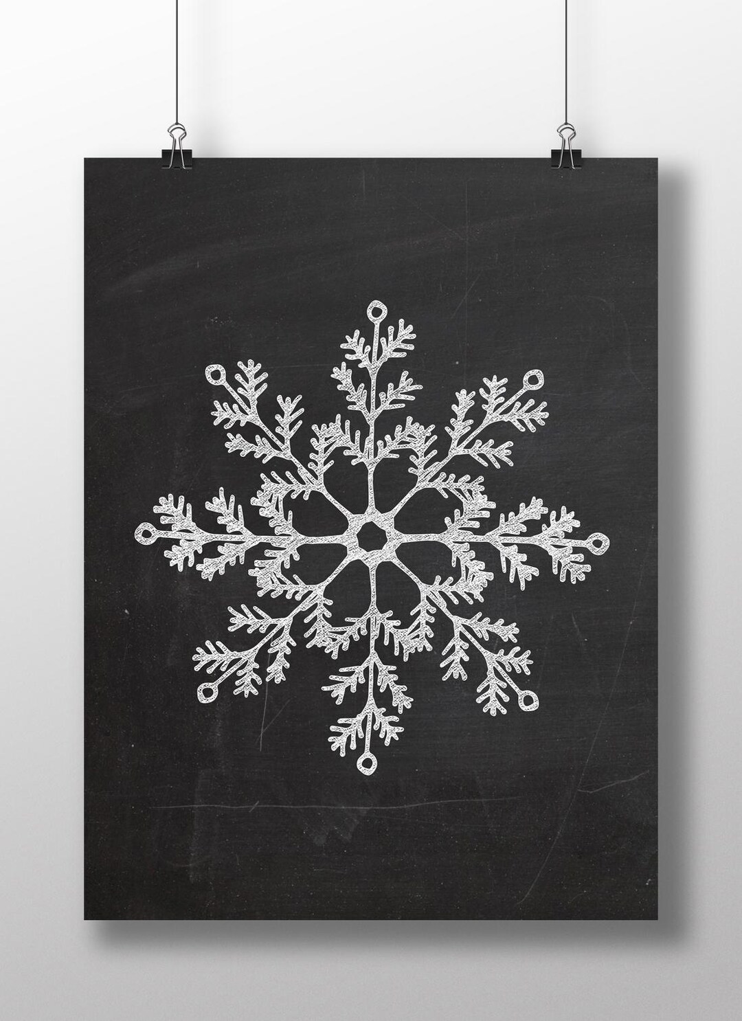 Snowflake 1 Chalkboard Christmas Print~family Christmas Canvas ...