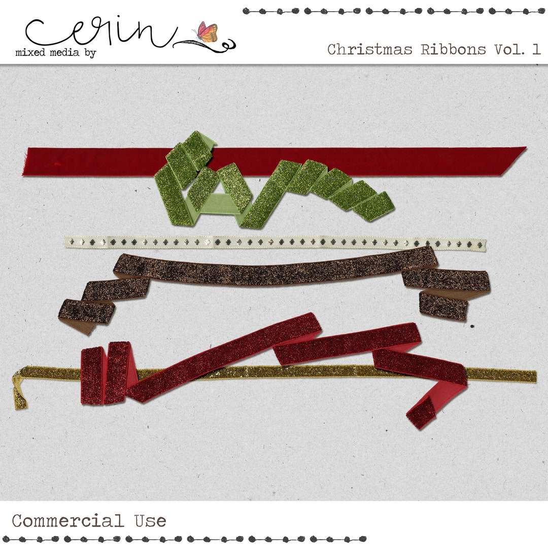 Digitel Ribbon Design Digital Christmas Ribbons~commercial Use Elements~digital Elements ...