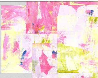 Printable Pink and Green Mixed Media Papers~Junk Journal Printable Pages~Colorful Collage Backgrounds~Mixed Media Journal Starters
