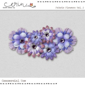 Lila digitale Blumen ~ Stoffblumen für digitales Scrapbooking ~ realistische digitale Blumen ~ kommerzielle Nutzung digitales Scrapbooking Zubehör