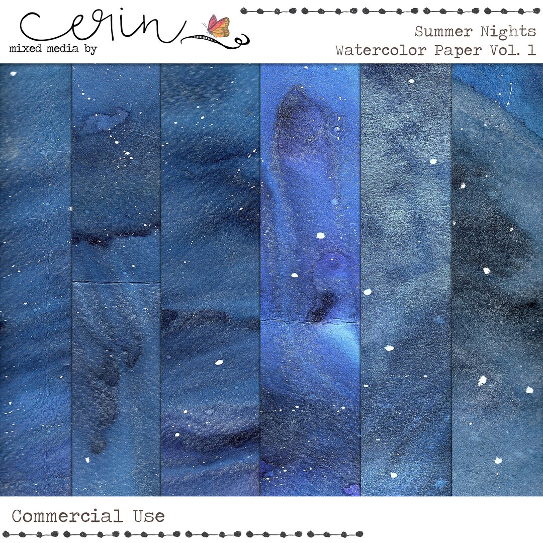 Summer Nights Digital Watercolor Paper Vol1~commercial Use Texture ...