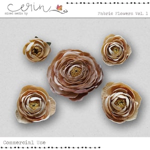 Digitale Stoffblumen ~ Seidenblumen für digitales Scrapbooking ~ realistische digitale Blumen ~ kommerzielle Nutzung Digital Scrapbooking Zubehör ~ Blumen