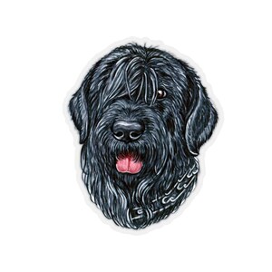 Black Russian Terrier Sticker~Hand Drawn Dogs Kiss-Cut Decal~Pretty Pet Accessories~Gift for Dog Lover~Big Dog Gifts~Dog Party Favors