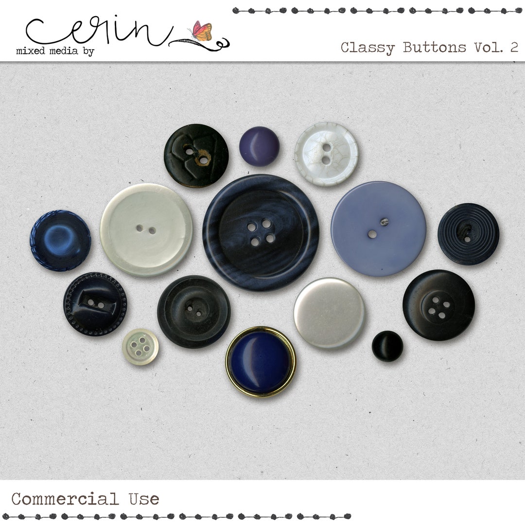 Classy Digital Buttons~vintage Buttons~commercial Use Elements ...