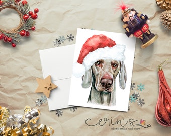 Weimaraner Christmas Card~Warm and Cozy Holiday Dog Cards~Big Canine Stationery~Weimaraner Gifts~Dog Lover Holiday Greetings