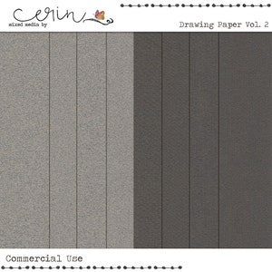 Pacote de Papel para Desenho Vol 2 - Uso Comercial - Papel Digital - JPG - Scrapbooking Digital - Cartolina - Papel para Scrapbook - Cores Neutras Escuras