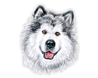 Alaskan Malamute Sticker~Hand Drawn Dogs Kiss-Cut Decal~Pretty Pet Accessories~Gift for Dog Lover~Malamute Gifts_Dog Mom Gift