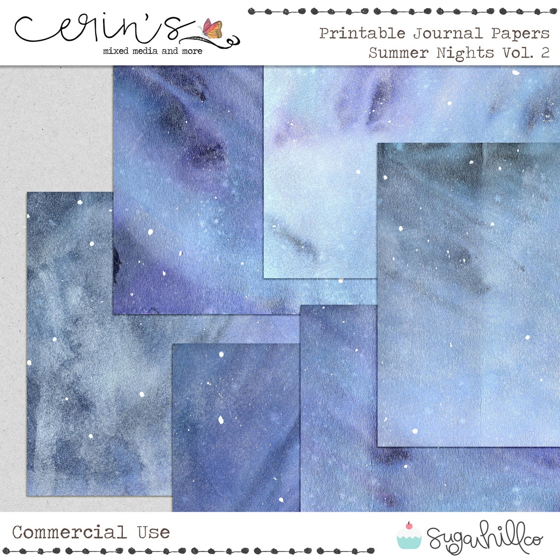 Printable Watercolor Night Sky Papersjunk Journal Printable - Etsy