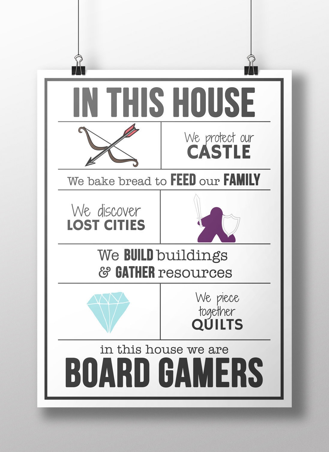 Board Game Geek Wall Arttable Top Game Art Printgift for Etsy