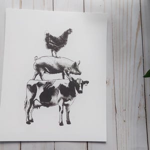 Farm Animal Stack Art Print - Clearance Art Prints