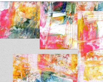 Printable Mixed Media Papers~Junk Journal Printable Pages~Colorful Collage Backgrounds~Mixed Media Journal Starters~Pink Blue and Gold