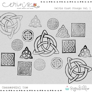 Digital Celtic Knot Stamps~Triquetra Stamps~St. Patrick&#39;s Day Scrapbook Elements~Commercial Use Celtic Stamps~High Quality Commercial Use