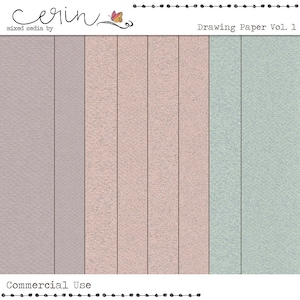 Drawing Paper Pack Vol 1 - Commercial Use - Digital Paper - JPG - Digital Scrapbooking - Cardstock - Scrapbook Paper - Light Neutral Colors
