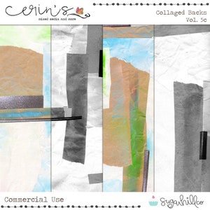 Collaged Backs Vol.5 Pedaços ~ Papel de colagem digital ~ Textura de uso comercial ~ Scrapbooking digital ~ Fundos de diário de lixo CU de alta qualidade
