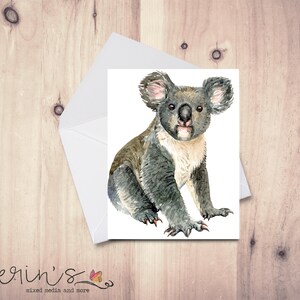 Sitting Koala Card Set~Watercolor Koala Note Cards~Recycled  Cards~Gift for Koala Lover~Koala Gifts~Austrailian Animal Card Set