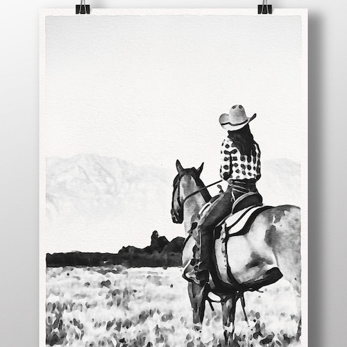 Modern Farmhouse Wall Art Western Wall Art Black and White Etsy