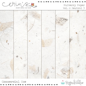 Papéis Neutros Mulberry Vol. 6 ~ Sobreposição de textura digital para uso comercial ~ Papel para scrapbooking digital ~ Textura de cartolina de diário ~ Kraft branco