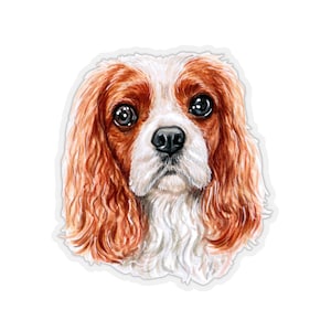 Cavalier King Charles Spaniel Sticker~Hand Drawn Dogs Kiss-Cut Decal~Pretty Pet Accessories~Gift for Dog Lover~Spaniel Gifts