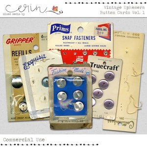Cartões de botão vintage ~ Elementos de uso comercial ~ Coisas efêmeras sujas realistas ~ Produtos CU de alta qualidade ~ Scrapbooking digital ~ Junk Journal Tucks