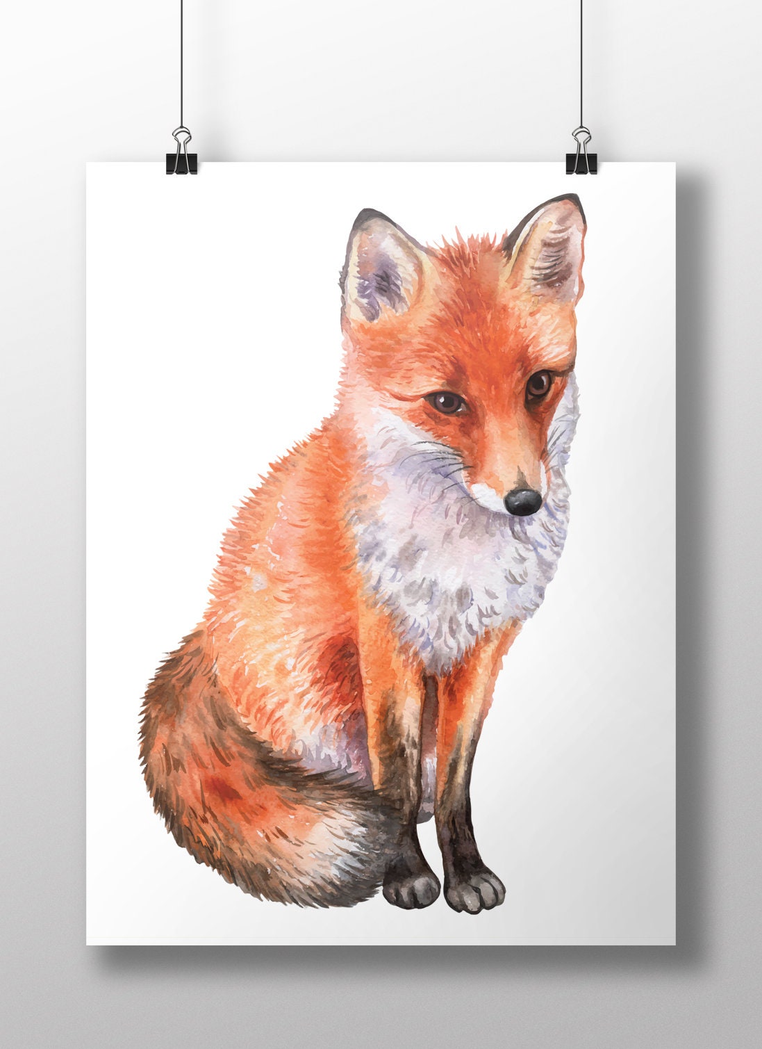 Sweet Fox Art Printwatercolor Animal Canvasboho Woodland - Etsy