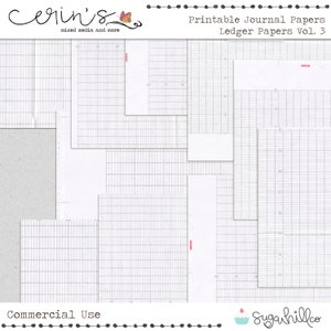 Printable White Ledger Papers~Junk Journal Printable Pages~Print Your Own Junk Journal~Vintage Ledger Pages Vol 3