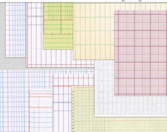 Printable Mixed Ledger Papers~Junk Journal Printable Pages~Print Your Own Junk Journal~Vintage Ledger Pages Vol. 2