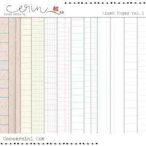 Digital Lined Paper~Digital Notebook Paper~Digital School Paper~Ledger Paper~Commercial Use Texture~Digital Scrapbooking~High Quality CU