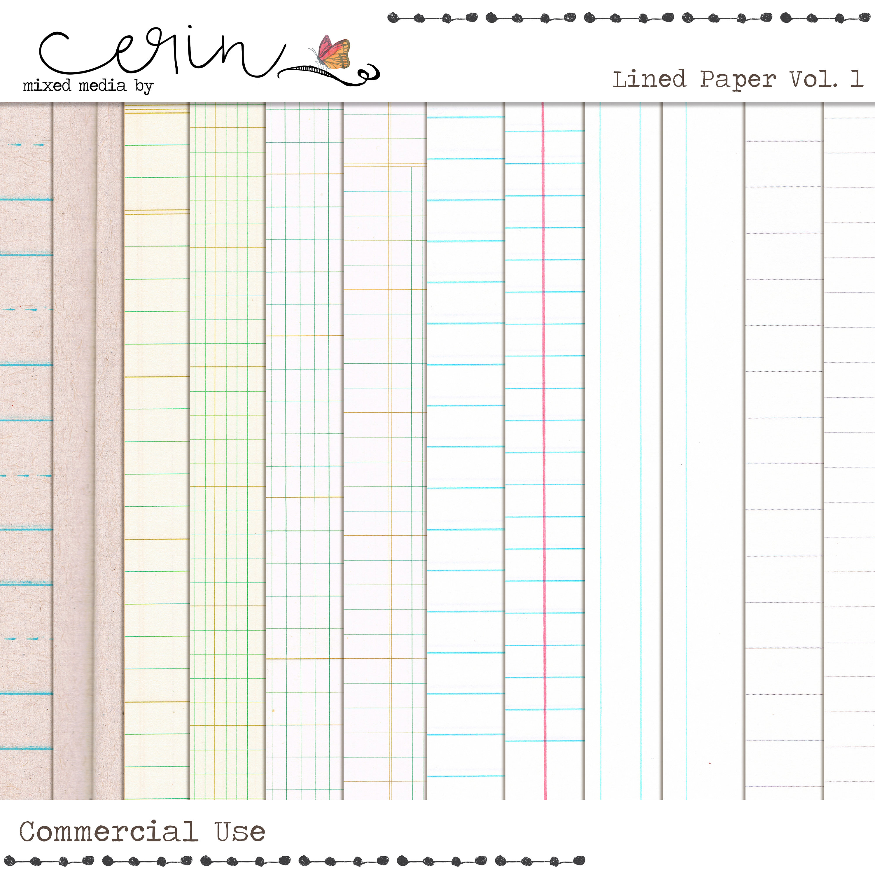 Notebook Paper Digital Paper Digital Lined Paper~digital Notebook Paper~digital School Paper~ledger ...