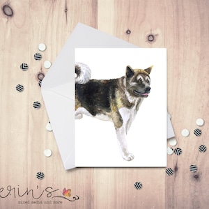 Painted American Akita Note Card~Blank Watercolor Dog Notecards~Canine Stationery~Gift for Dog Mom~Akita Gifts~Akita Thank You