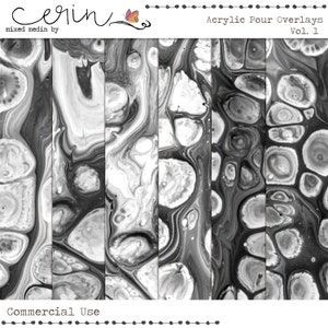 Sobreposição de acrílico Vol. 1 ~ Fundo do Junk Journal ~ Textura pintada para uso comercial ~ Páginas do Diário de arte digital Marble Swirl