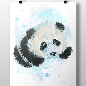 Baby Panda Watercolor Print~Nursery Panda Canvas~Animal Wall Art~BCute Baby Animal Art Print~Zoo Animal Canvas~Gift for Baby Shower