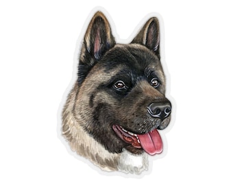 American Akita Sticker~Hand Drawn Dogs Kiss-Cut Decal~Pretty Pet Accessories~Gift for Dog Lover~Akita Gifts