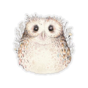 Baby Owl Sticker~Hand Drawn Owlet Kiss-Cut Decal~Woodland Animal Stickers~Gift for Owl Lover~Owl Gifts