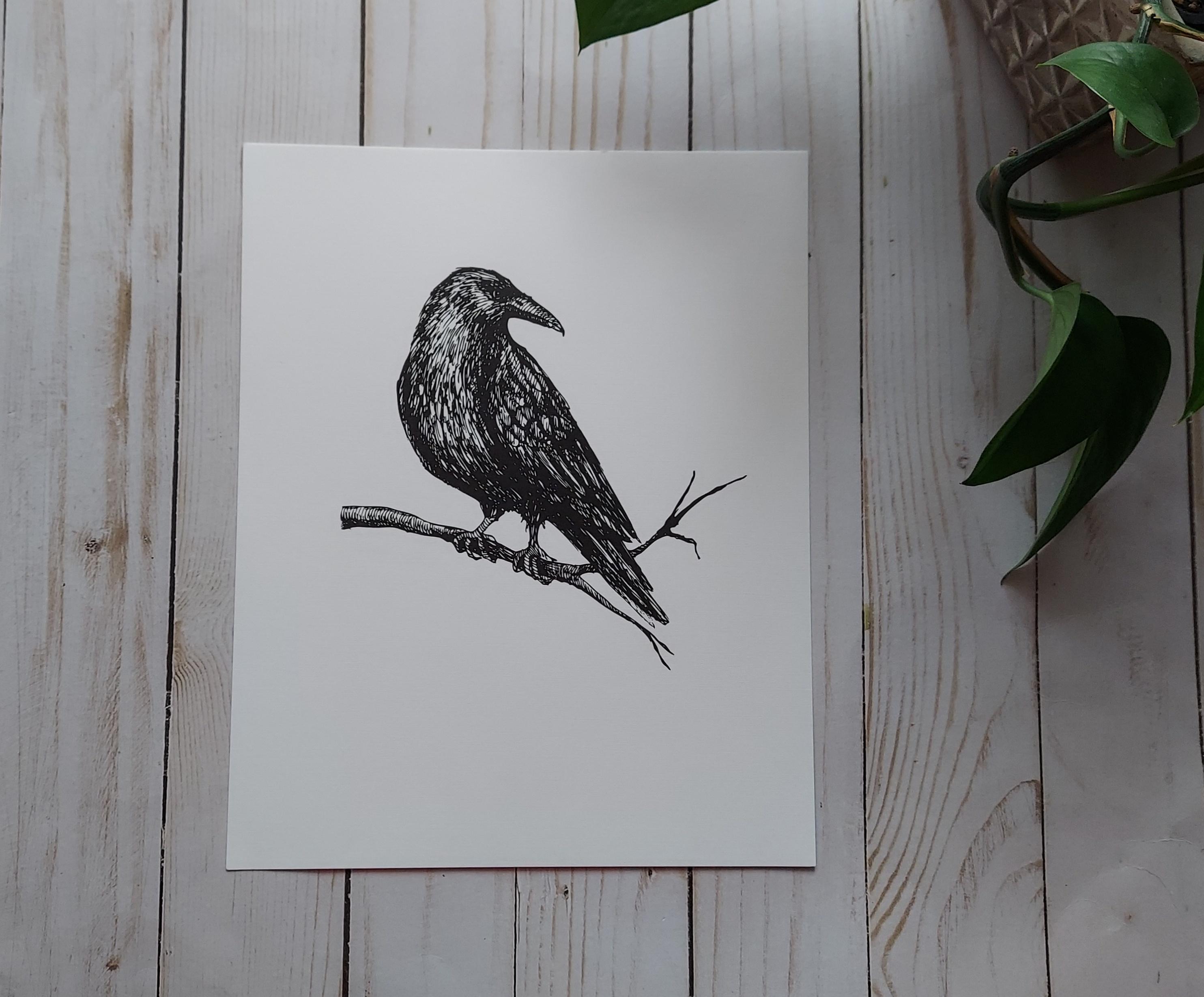 Ink Raven Art Print - Clearance Art Prints - Etsy