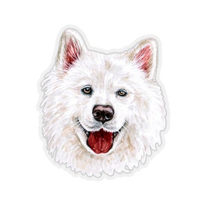 Samoyed Sticker~Hand Drawn Dogs Kiss-Cut Decal~Pretty Pet Accessories~Gift for Dog Lover~Samoyed Gifts~Big Dog Gifts~Working Snow Dogs