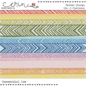 Chevron Border Stamps ~ Border Stamps Vol. 2 ~ Bits de borda digital para uso comercial ~ Elementos CU de alta qualidade ~ Bordas OK para uso comercial