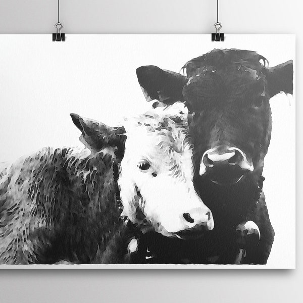 Cow Face Painting Etsy