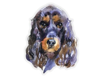 Pegatina de Cocker Spaniel Negro ~ Adhesivo troquelado con dibujo a mano de perros ~ Bonitos accesorios para mascotas ~ Regalo para amantes de los perros ~ Regalos para amantes del Cocker Spaniel