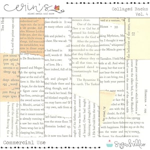 Collaged Backs Vol.4 ~ Papel de colagem digital ~ Textura de colagem de uso comercial ~ Scrapbooking digital ~ Fundos de diário de lixo CU de alta qualidade