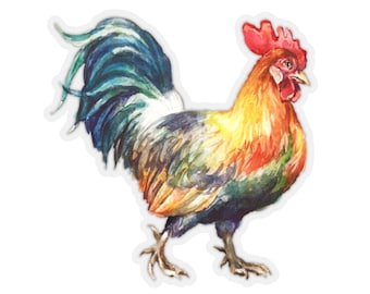 FREE Shipping Trippy Crazy Colorful Rooster Chicken 4 Inch Vinyl Sticker Decal 