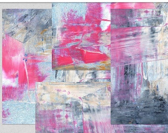 Printable Scraped Paint Mixed Media Papers~Junk Journal Printable Pages~Colorful Collage Backgrounds~Mixed Media Journal Starters