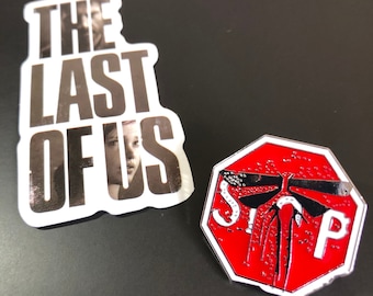 The Last Of Us Part 1 Pin Badge + TLOU sticker | NEW Firefly STOP Sign Mosquito Logo Pin Badge | birthday cosplay pin badge / sticker gift