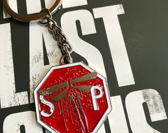 The Last Of Us Keychain | TLOU2 Firefly Red Stop Sign Keyring | Ellie Joel cosplay | The Last of Us STOP Birthday Gift...