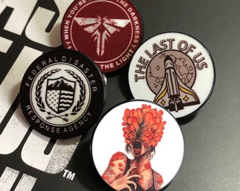 The Last of Us Pin Badge Gift Set | 4 x metal pin badge set - Spaceship, Clicker, FEDRA, Firefly | TLOU Cosplay Birthday Gift Set...