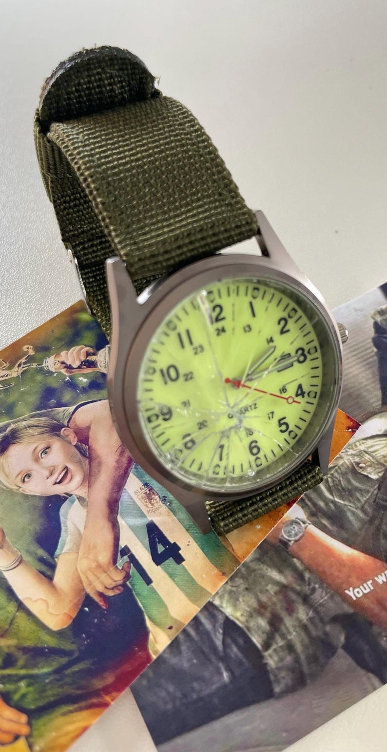 Game Inspired Broken Watch Cosplay Prop: Cracked Face, Mini Prints, Stickers image 4