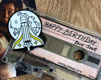 The Last of Us Part 2 Ellie's Birthday Cassette Tape | New 'Happy Birthday' audio tape | Spaceship Pin Badge | Birthday gift cosplay set...