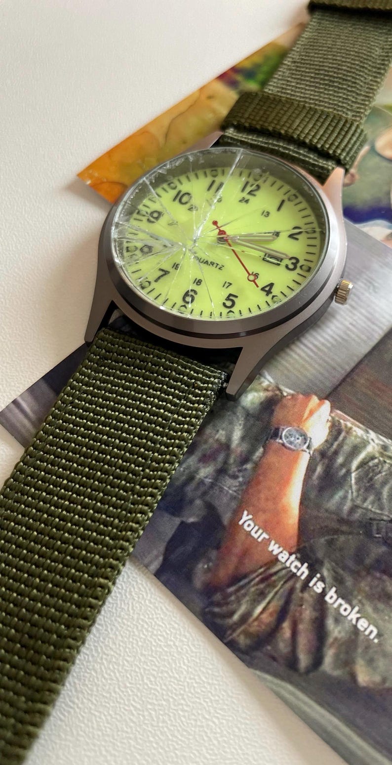 Game Inspired Broken Watch Cosplay Prop: Cracked Face, Mini Prints, Stickers image 10