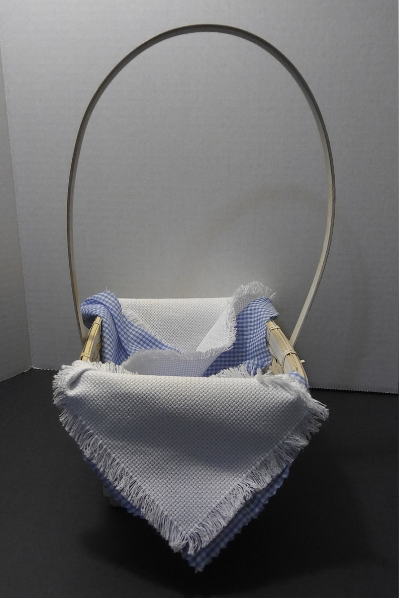 Hershey Kiss motif Kiss the Cook saying Completed Cross Stitch Basket Liner,Gift Basket,Finished Cross Stitch,Kitchen Decor,Loves to Cook