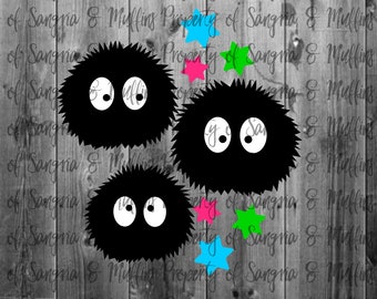 Set de calcomanías de Sprites de hollín: pegatinas de comida estrella para coche y portátil