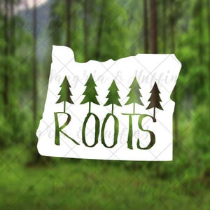 Oregon State Roots With Trees - car, window, laptop, tablet decal - pnw love, pnw pride, pnw decal, Oregon State decal, OR Love